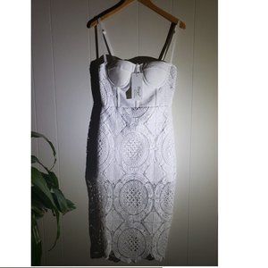 White Lace Corset Slip Dress SEXY Clubwear #37